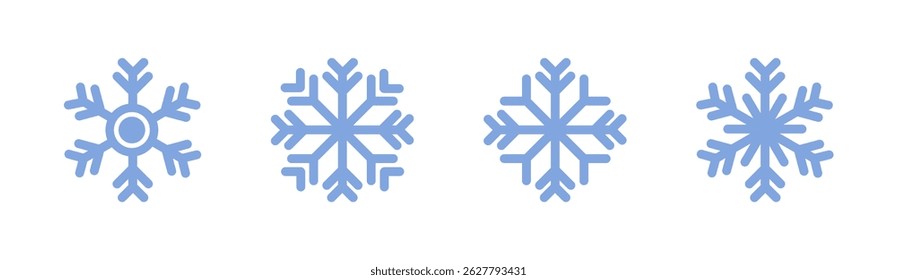 Ícone de floco de neve simples no design de estilo de linha no fundo branco