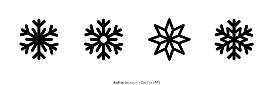 Simple snowflake icon in line style design on white background