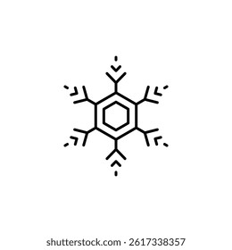 Simple Snowflake Icon on White Background for Holiday Decorations