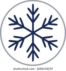 Simple Snowflake Icon: A Symbol of Winter, Cold, and Frost vector Illustration