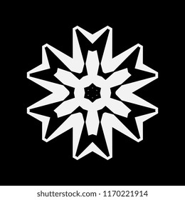 Simple snowflake icon, vector symbol or logo isolated. Snow flake element for Christmas winter design and New Year decoration