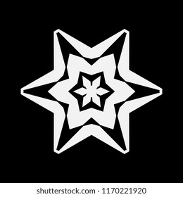 Simple snowflake icon, vector symbol or logo isolated. Snow flake element for Christmas winter design and New Year decoration