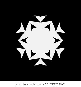 Simple snowflake icon, vector symbol or logo isolated. Snow flake element for Christmas winter design and New Year decoration