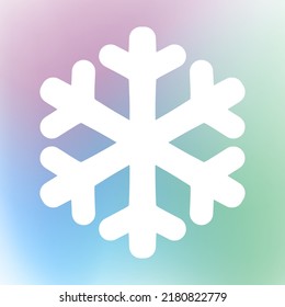 Simple Snowflake icon. White ice crystal on blue background. Winter symbol. Christmas logo sign. Vector illustration.