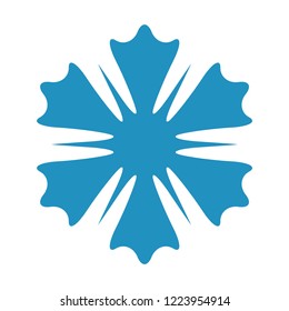 Simple Snowflake isolated element for your design. Christmas festive template. EPS10 vector.
