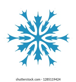 Simple Snowflake isolated element for your design. Festive Christmas artistic template. EPS10 vector.
