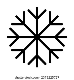 Simple Snowflake line icon. Christmas Snowflake Stroke pictogram Vector illustration isolated on a white background