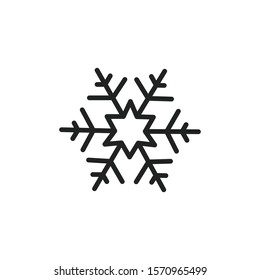 Simple snowflake line icon. Stroke pictogram. Vector illustration isolated on a white background. Premium quality symbol. Vector sign for mobile app and web sites.