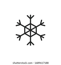 Icono simple de línea de copo de nieve. Pictograma de trazo. Ilustración vectorial aislada en un fondo blanco. Símbolo de calidad superior. Signo de vector para aplicaciones móviles y sitios web.
