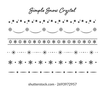 Simple snowflake lines. Simple monochrome lines. Line art. Material.