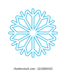 Simple snowflake made of blue lines. Festive decoration for New Year and Christmas, symbol of winter, element for design. Vector illustration