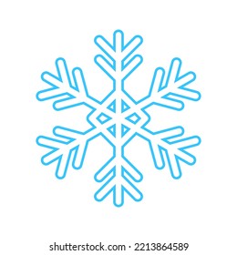 Einfache Schneeflocke aus blauen Linien. Festliche Dekoration für Neujahr und Weihnachten, Wintersymbol, Design-Element. Vektorgrafik