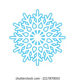 Simple snowflake made of blue lines. Festive decoration for New Year and Christmas, symbol of winter, element for design. Vector illustration