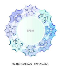Simple snowflake or mandala icon isolated on white background. Snow flake element for Christmas winter design and New Year decoration. Refrigerator vector symbols or logo