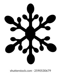 Simple snowflake with metaball dots in black color