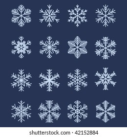 Simple snowflake shapes (set #1)