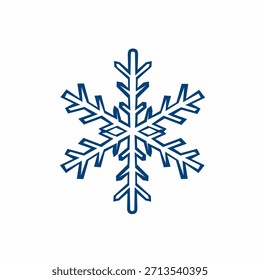Simple snowflake symbol in flat style for winter season projects and holiday illustrations.