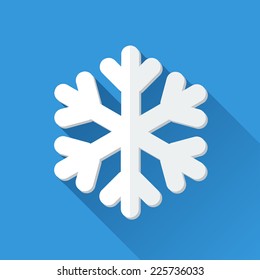 Simple snowflake vector icon in flat style