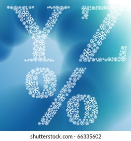 Simple snowflakes alphabet