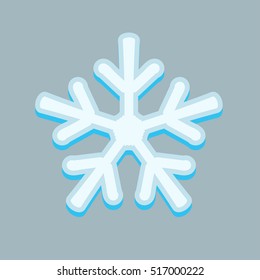 Simple snowflakes isolated on grey.