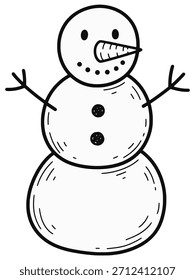 Simple Snowman Schwarz und Weiß