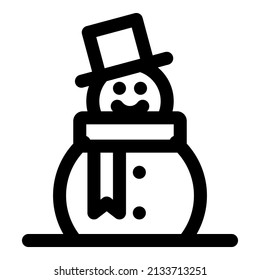 Simple snowman icon, editable stroke. best used for web, banner, flayer or application. vector illustration EPS 10 File Format