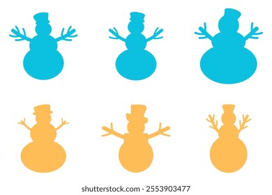 Simple Snowman Illustration Design Set