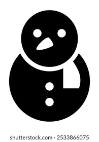 A simple snowman image formed from several circles makes it an icon often seen at Christmas.