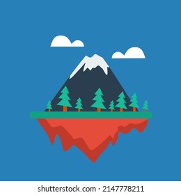 Simple snowy mountain flat design