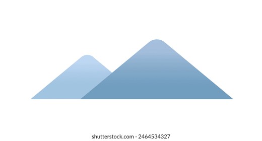 Simple snowy mountain range landscape illustration flat vector isolated on white background