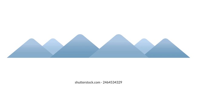 Simple snowy mountain range landscape illustration flat vector isolated on white background