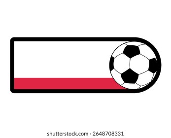 Simple soccer ball icon with red and white graphic element. Clean vector illustration for sports themes and design projects.