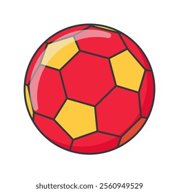 Simple soccer ball vector illustration, soccer ball vector in flat-line art style perfect for sport project needed isolated on a white background