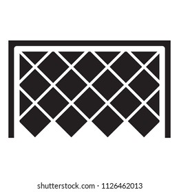 Simple Soccer Goal Related Vector Flat Icon. Glyph Style. 128x128 Pixel.