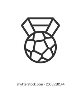 Simple soccer line icon. Premium symbol in stroke style. Design of soccer icon. Vector illustration.