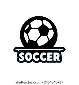 simple soccer sport sticker tshirt label vector illustration template design