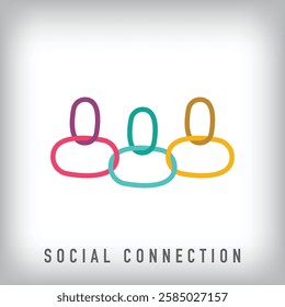 Simple social connection human logo design. Union and partnership company corporate logo template. vector.