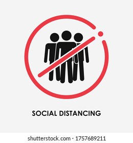 Simple Social Distancing Sign and Caution Design.