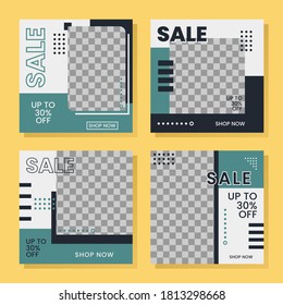Simple social media creative post template with modern themes. Good for promoting products or brand. Banners vector