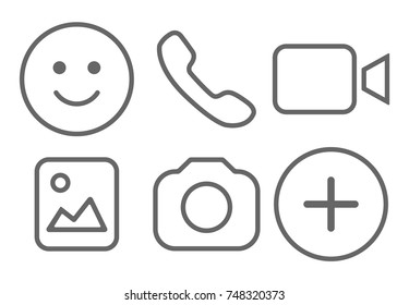 Simple social media icon set, vector illustration
