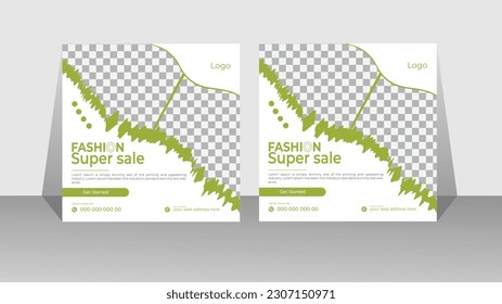 Simple social media post design for fashion sale . vector layout and editable leaflet .