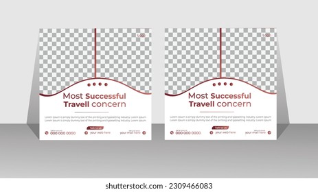 Diseño simple de publicaciones en redes sociales para agencias de viajes.