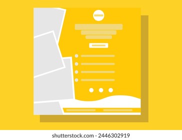 Simple social media post design template of yellow color background. Suitable for social networks. Design cover for business, corporate, finance, food, beauty, fashion, sports, education without image