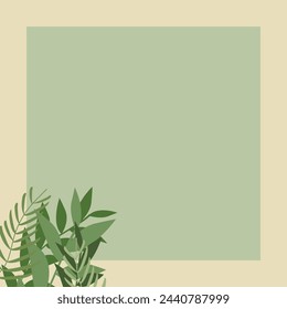Simple social media post nature with  pastel background. Wallpaper design for social media posts. Paper background in minimal trendy flat style with copy space for text.