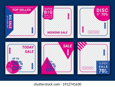 Simple social media post template with navy blue themes. Editable banner for social media post, web and internet. Summer event sale, sale edition. Good for promoting products or brand.