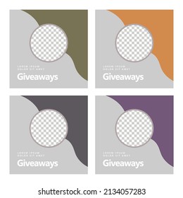 Simple social media post template with round image slot.