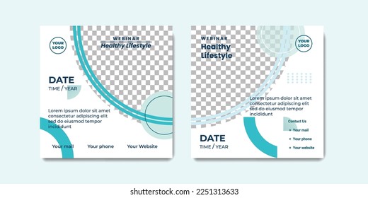 Simple social media post templates. Suitable for health webinars, health poster, business webinar, and other online seminars.	