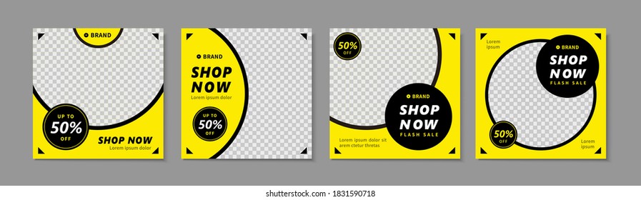 Simple Social Media Template Design In Green Background Color And Circular Shape , Showing A Fun, Bold, Shinning, Energetic Image, Suitable For Sales Or Business Promotion