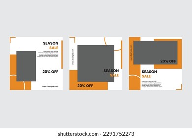 simple social media template with orange color attached with white color