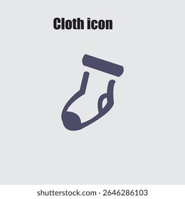 Simple sock symbol in gray offers a cozy representation of apparel and daily wear suitable for design projects.